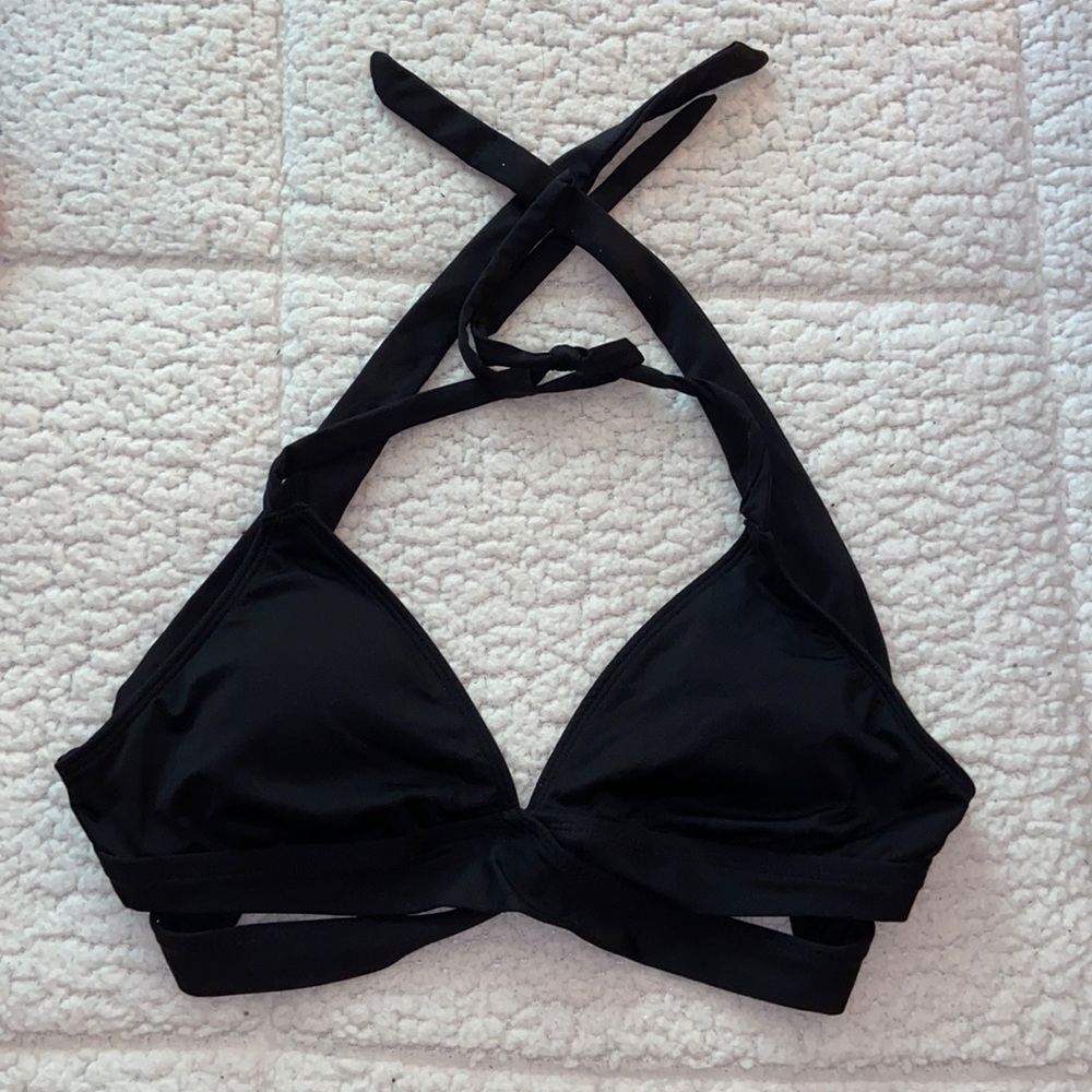 black cross bikini top, size m